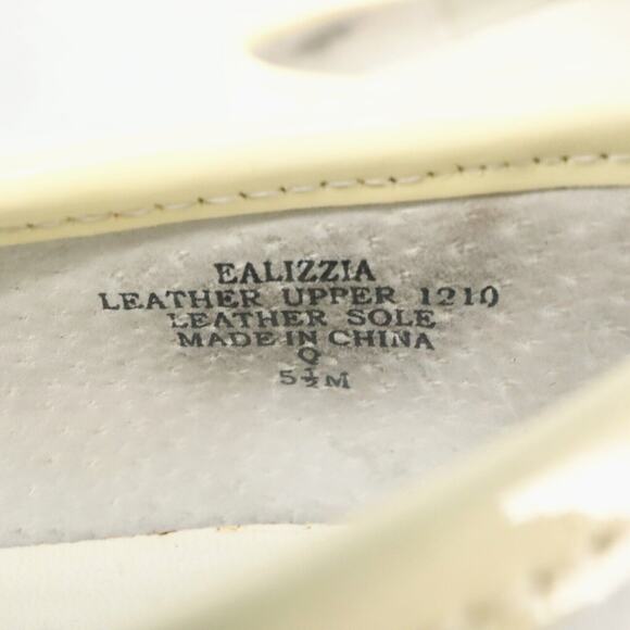 Enzo Angiolini Shoes Womens 5.5 Leather Loafers Gray Beige Lizzia Flats Slip On - Picture 3 of 14